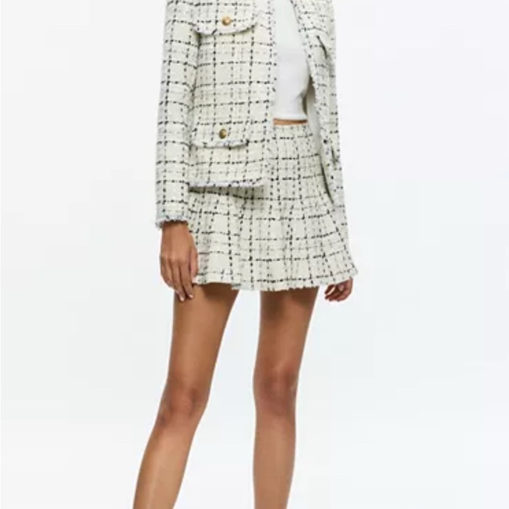 Alice + Olivia Dumont Boxy Tweed Jacket and Skirt Set Size 10 NWT